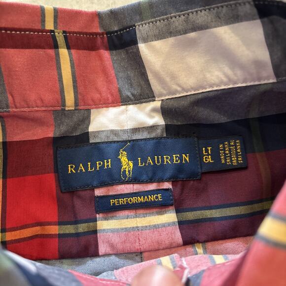 Polo Ralph Lauren Shirt Mens LT Plaid Button Down Short Sleeve Performance - Picture 4 of 9